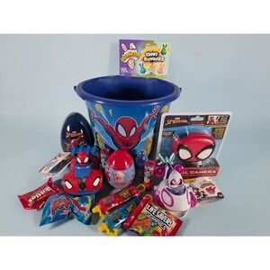 Spider-Man Boys Easter Filled Baskets Toys candy digital Camera Temp Tattoo